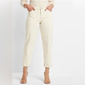 Express boyfriend mid-rise cream denim sz 10
